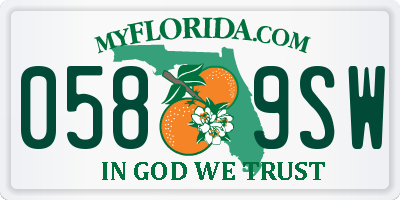 FL license plate 0589SW