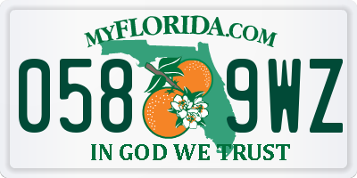 FL license plate 0589WZ