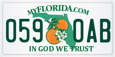 FL license plate 0590AB