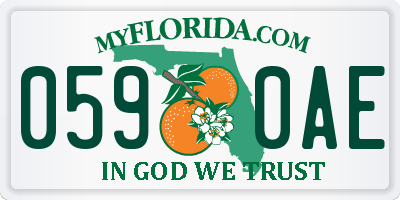 FL license plate 0590AE