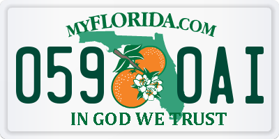 FL license plate 0590AI