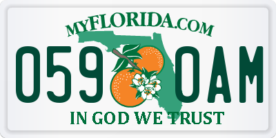 FL license plate 0590AM