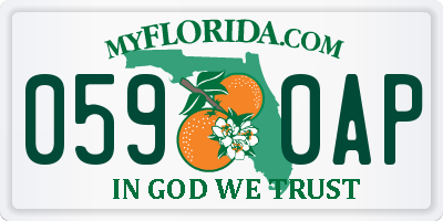 FL license plate 0590AP
