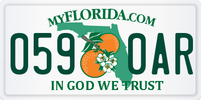 FL license plate 0590AR