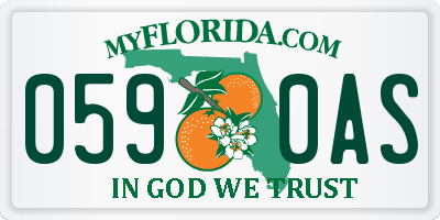 FL license plate 0590AS