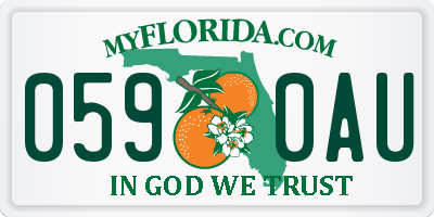 FL license plate 0590AU
