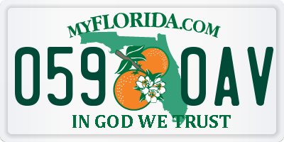 FL license plate 0590AV