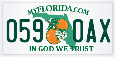 FL license plate 0590AX