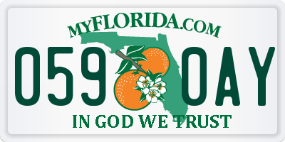 FL license plate 0590AY