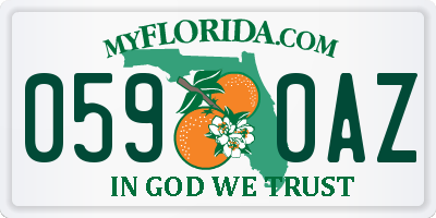 FL license plate 0590AZ