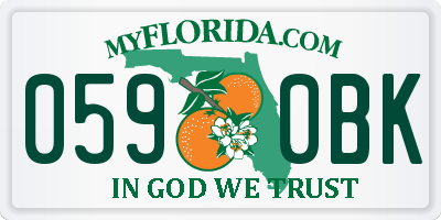 FL license plate 0590BK