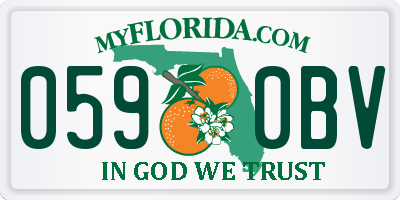 FL license plate 0590BV