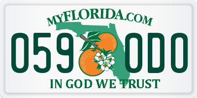 FL license plate 0590DO