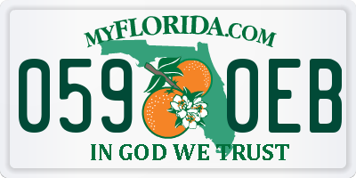 FL license plate 0590EB