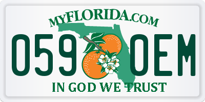 FL license plate 0590EM