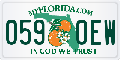 FL license plate 0590EW