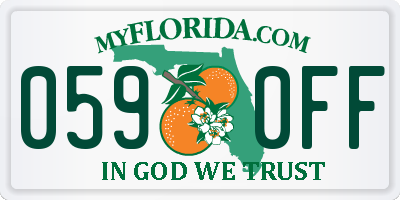 FL license plate 0590FF