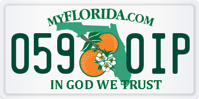 FL license plate 0590IP