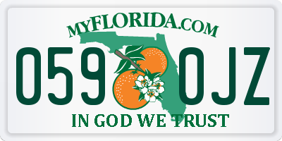 FL license plate 0590JZ