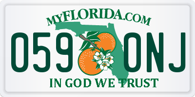 FL license plate 0590NJ
