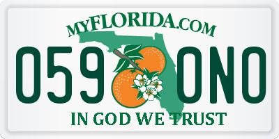 FL license plate 0590NO