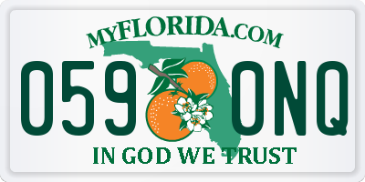 FL license plate 0590NQ