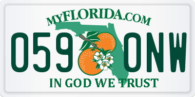 FL license plate 0590NW