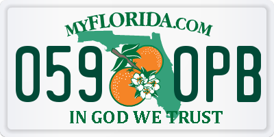 FL license plate 0590PB