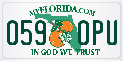 FL license plate 0590PU