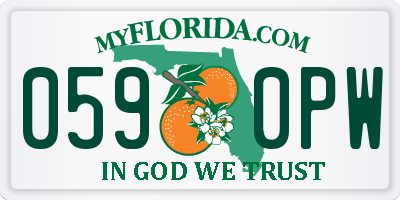 FL license plate 0590PW