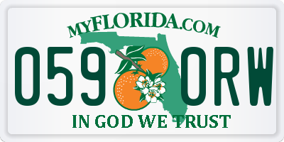 FL license plate 0590RW