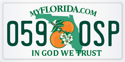 FL license plate 0590SP