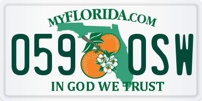 FL license plate 0590SW