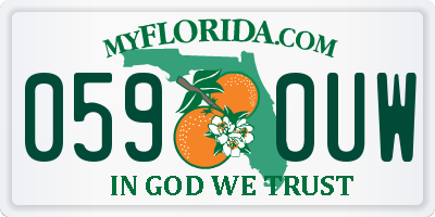 FL license plate 0590UW