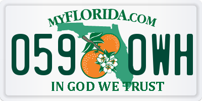 FL license plate 0590WH