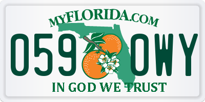FL license plate 0590WY