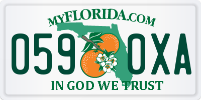 FL license plate 0590XA