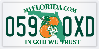 FL license plate 0590XD