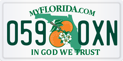 FL license plate 0590XN
