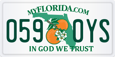 FL license plate 0590YS