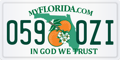 FL license plate 0590ZI