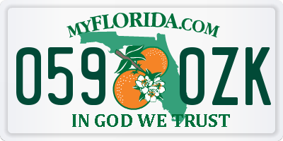FL license plate 0590ZK
