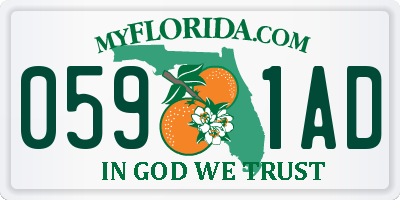FL license plate 0591AD