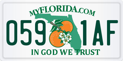 FL license plate 0591AF