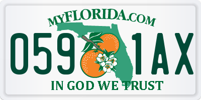 FL license plate 0591AX