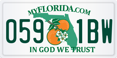 FL license plate 0591BW
