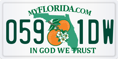 FL license plate 0591DW
