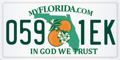 FL license plate 0591EK