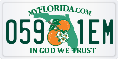 FL license plate 0591EM