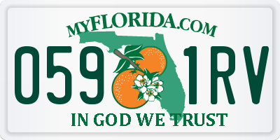 FL license plate 0591RV